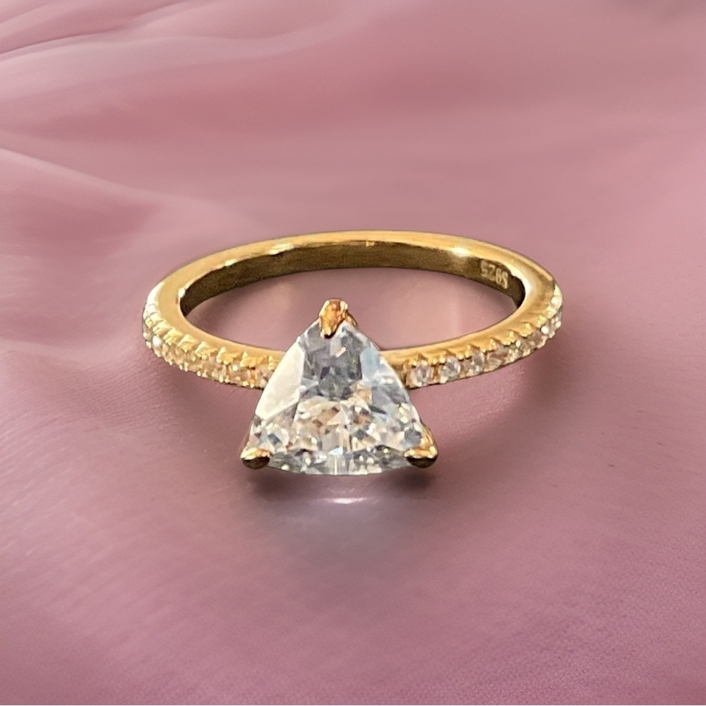 Trillion Lab Diamond Engagement Ring - Picture 4 of 4